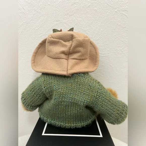 1985 J B‎ Bean Mrs. Trumble Plush Boyds Bears Green Knitted Sweater Flower Hat - Picture 4 of 6